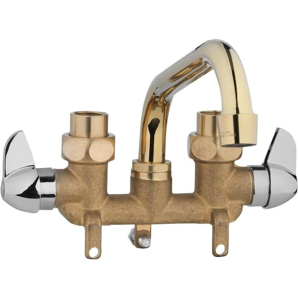 Lukvuzo Dual-Handle Utility Faucet in Chrome Rough Brass