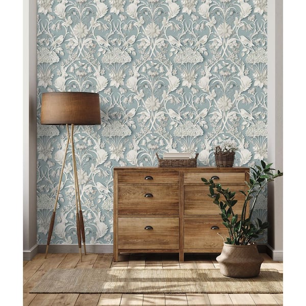 Fae Blue Woodland Non-Pasted Wallpaper Sample