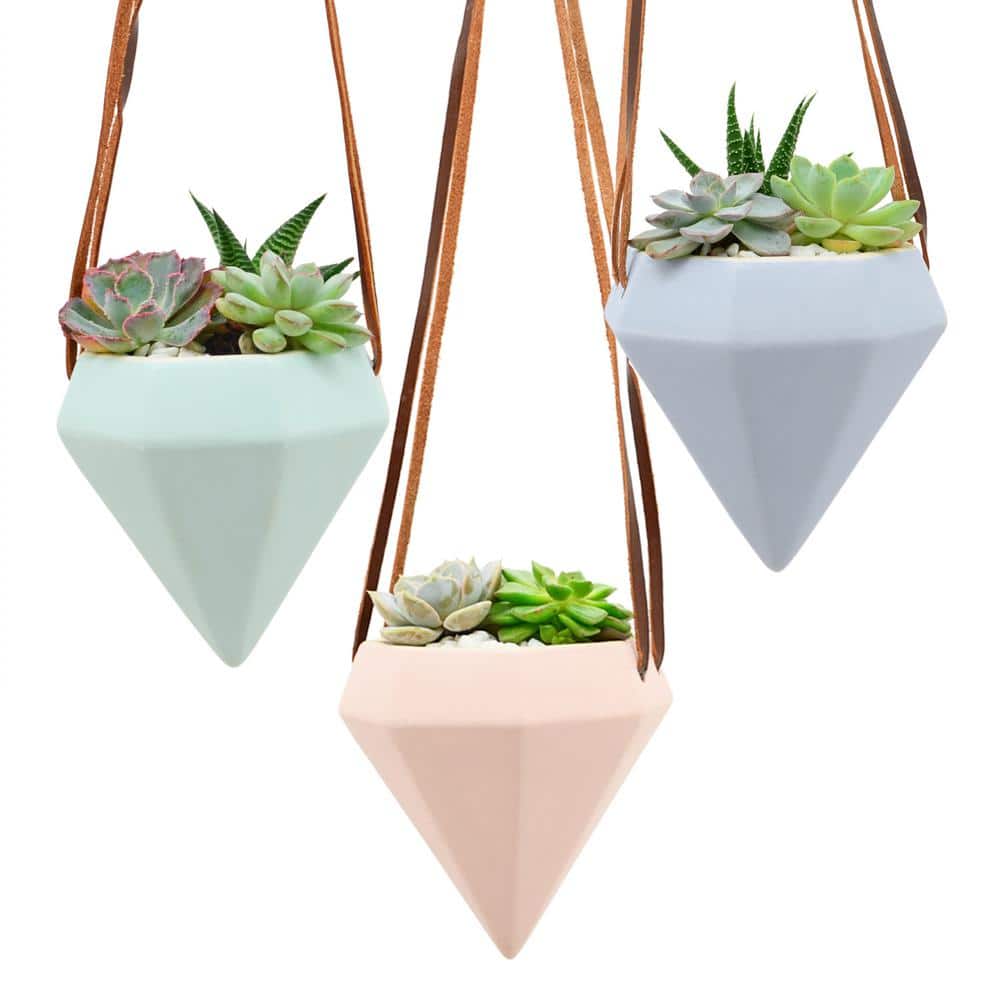 Guilford 4.5" Glam Modern Ceramic Cone Hanging Planter