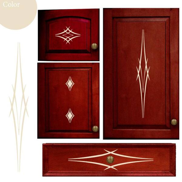 Cabinet Accents Kitchen Cabinet Decorative Decal Stickers with Barbs Theme Beige Color