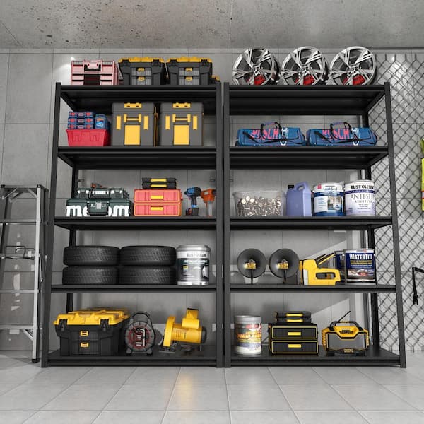 Tileon 72 in. H 5-Tier Metal Shelves 2000 lbs. Heavy Duty Storage