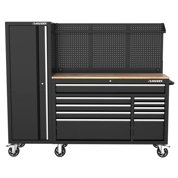 Husky Modular Tool Storage 72 in. W Standard Duty Black Mobile