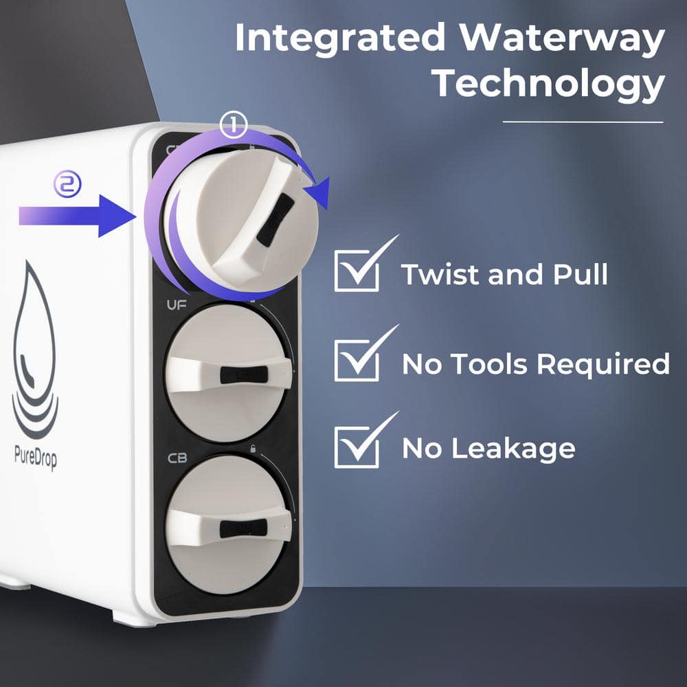 Compact Stainless Steel Under Sink Water Filter System