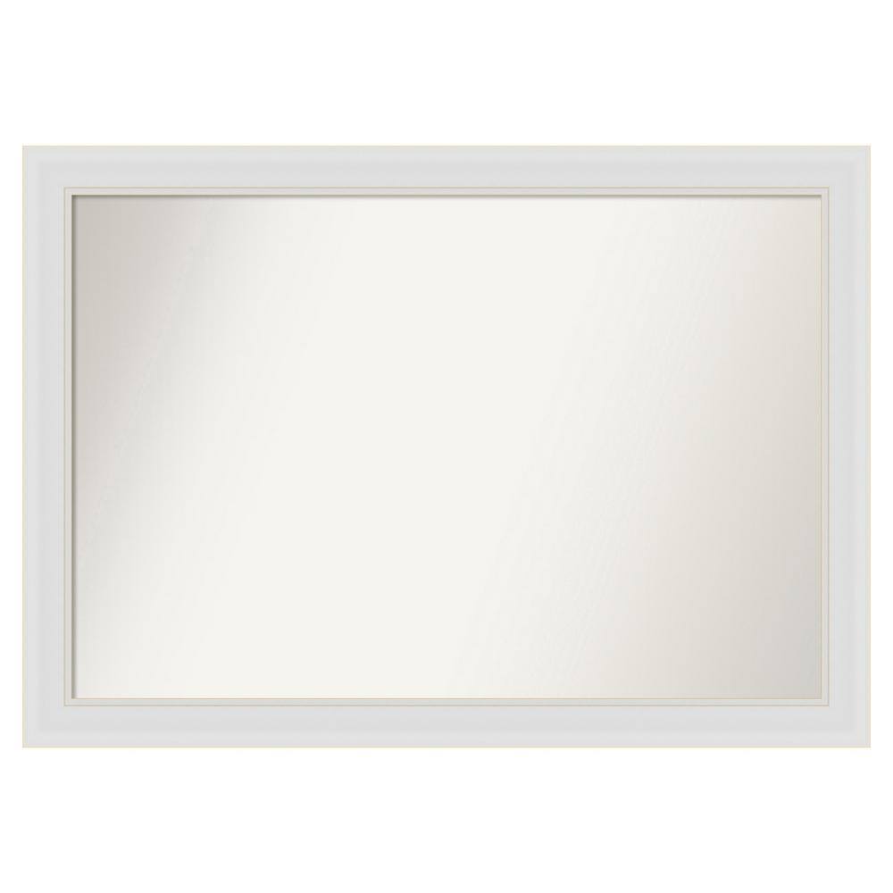 Flair Soft White Narrow 38 in. x 27 in. Custom Non-Beveled Satin Recyled Polystyrene Bathroom Vanity Wall Mirror price history on PriceWatchPro