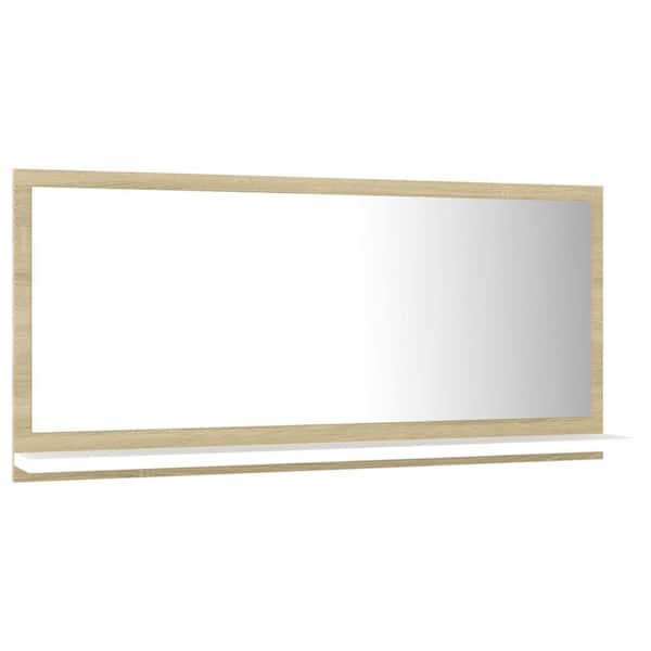 Unbranded 31.5 in. W x 14.6 in. H Rectangular Wood Framed Wall Mount Modern Decor Bathroom Vanity Mirror
