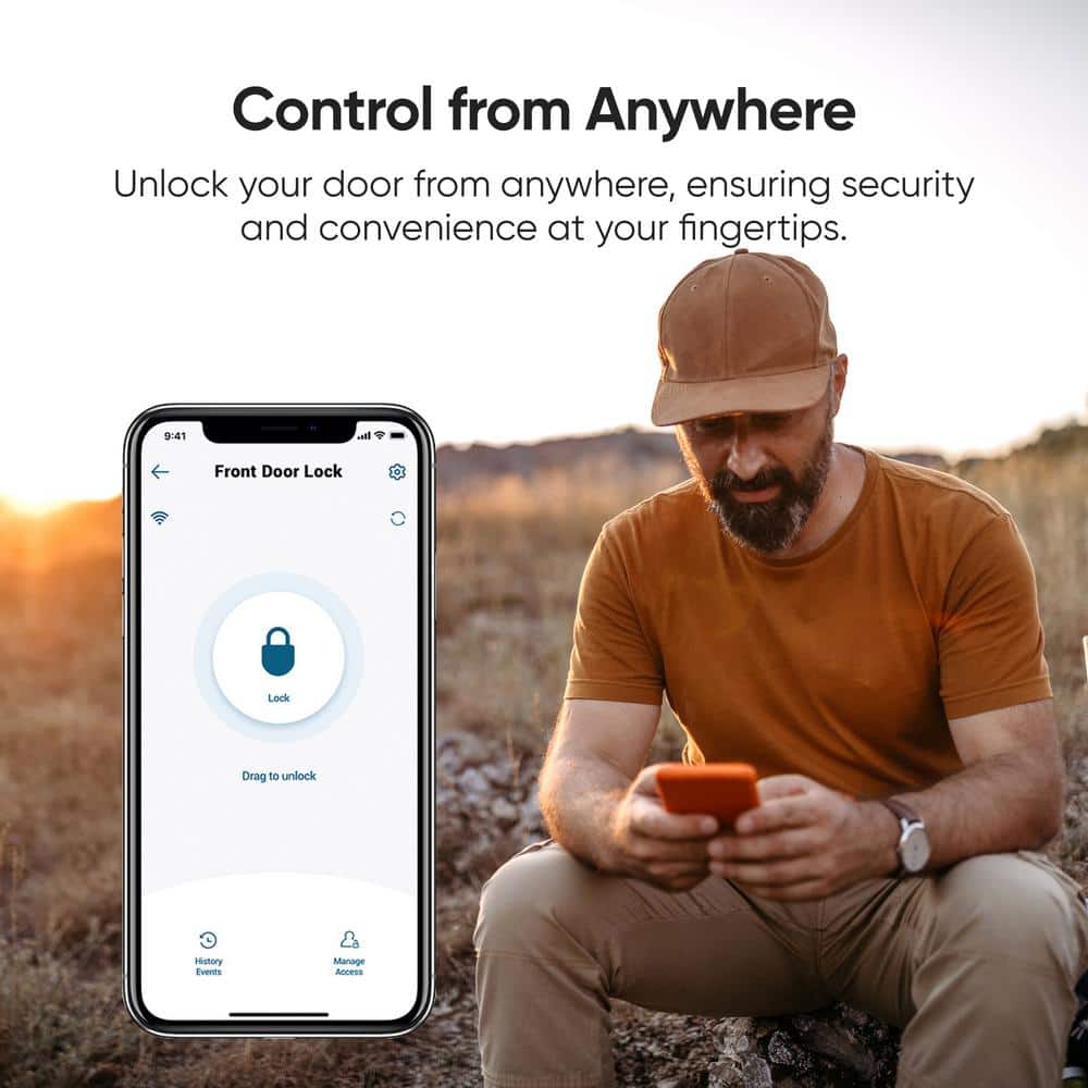 Satin Nickel Wi-Fi Smart Lock with Keypad and App Control