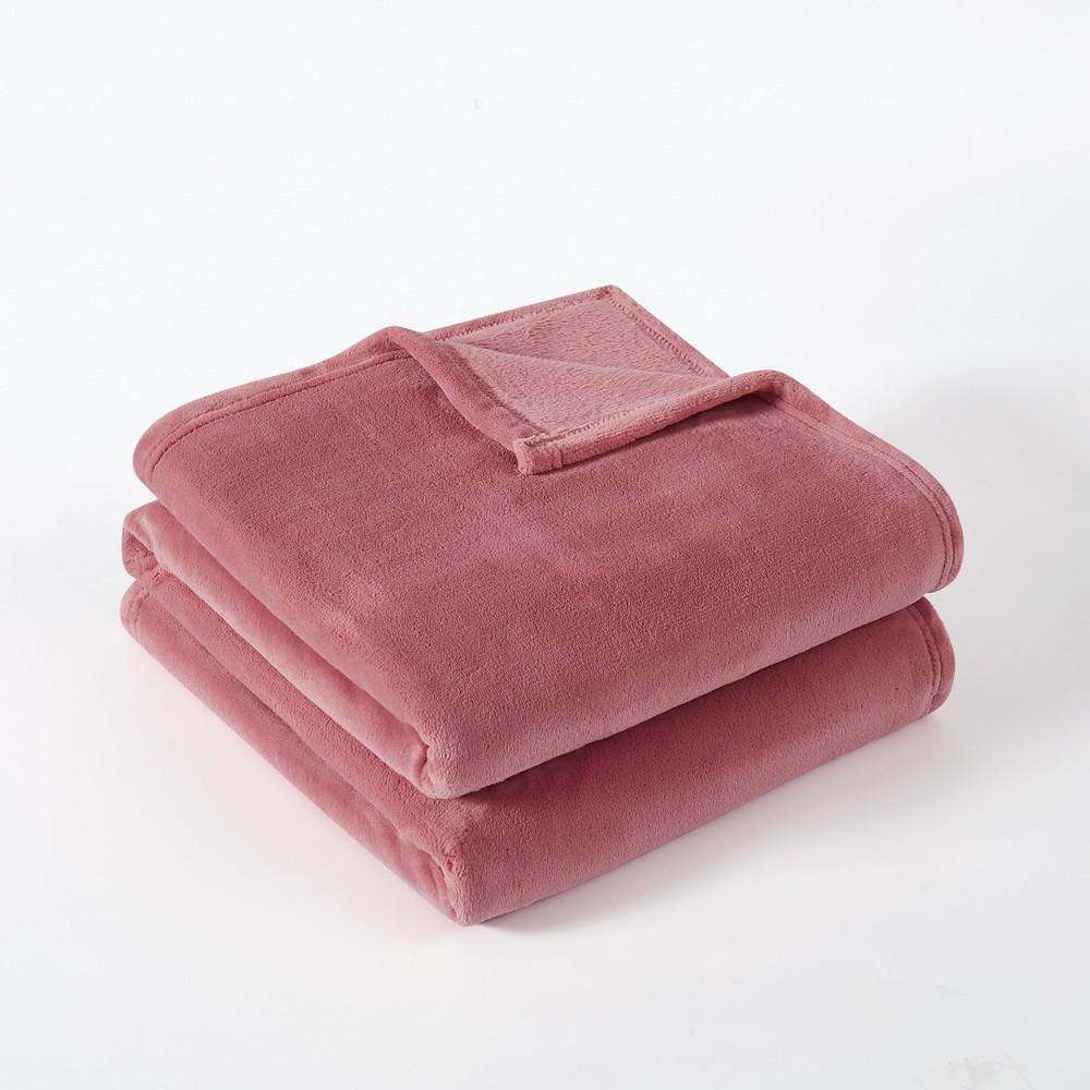 Dusty Rose Ultra Plush Reversible Machine Washable Throw Blanket