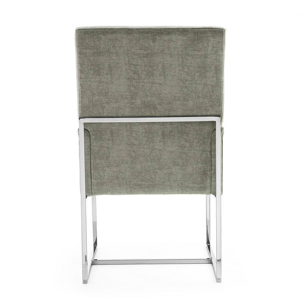 High-Back Velvet Upholstered Arm Chair with Steel Frame