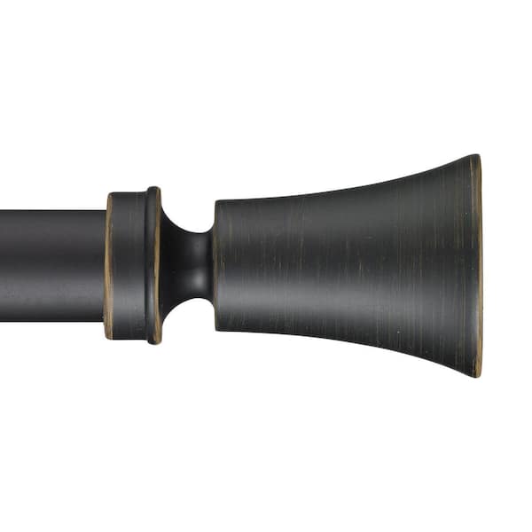 Art Decor Tama 72 in. Single Curtain Rod in Black