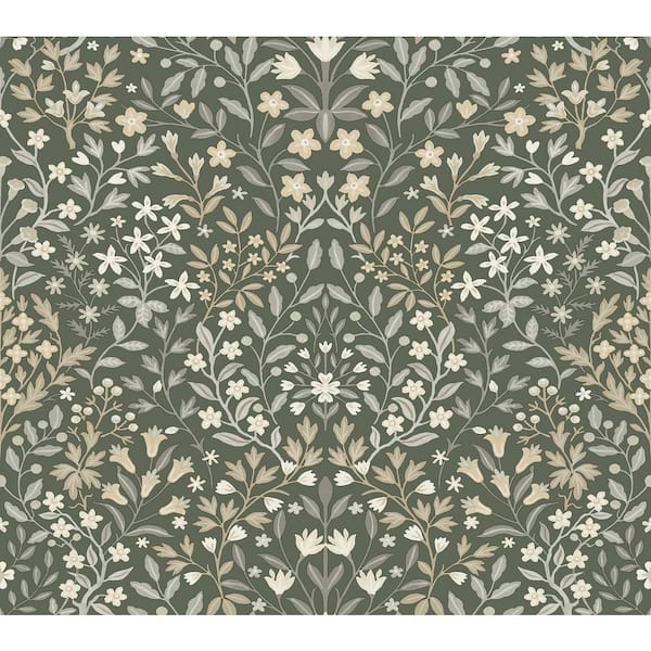 Garden Terrace Olive Wallpaper