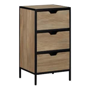 Freeport Oak 29.50 in. Accent Storage Cabinet with 3-Drawers