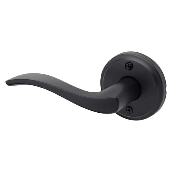 Sedona Matte Black Left Handed Round Wave Half Dummy Door Handle