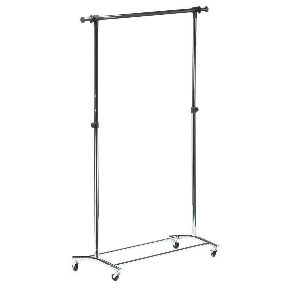 Adjustable Chrome Portable Garment Rack with Casters
