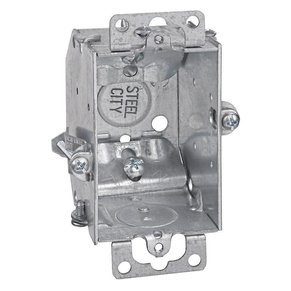 Steel City 3 in. 10.5 cu. in. Steel Electrical Switch Box with NMSC Clamps