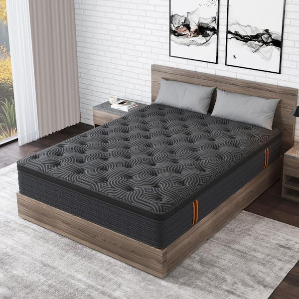 King Medium Firm Hybrid Cooling Gel Memory Foam Mattress 12 in. Bed-in-a-Box Mattress with Motion Isolation