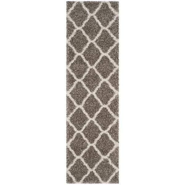 Hudson Shag 2 ft. x 14 ft. Gray/Ivory Ogee SGH283B Runner Rug