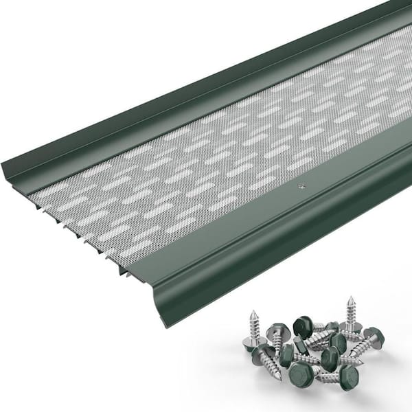 Micromesh 6" Gutter Guard Leaf Protection, 35FT Forest Green, SS Mesh, Aluminum Covers, Contractor Grade