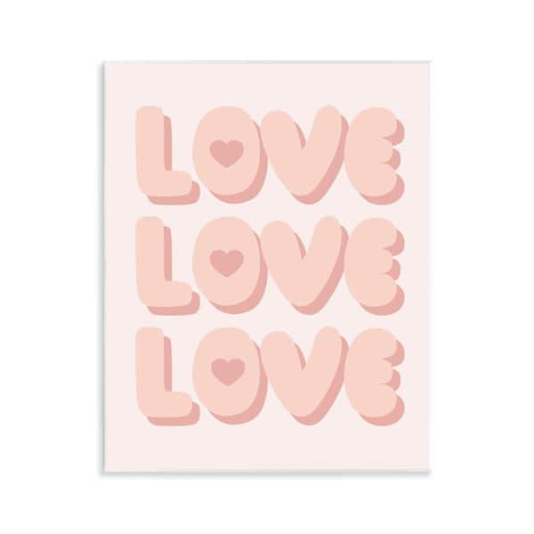 Stupell Industries Love with Hearts by Daphne Polselli Unframed Typography Graphic Art Print 14 in. x 11 in.