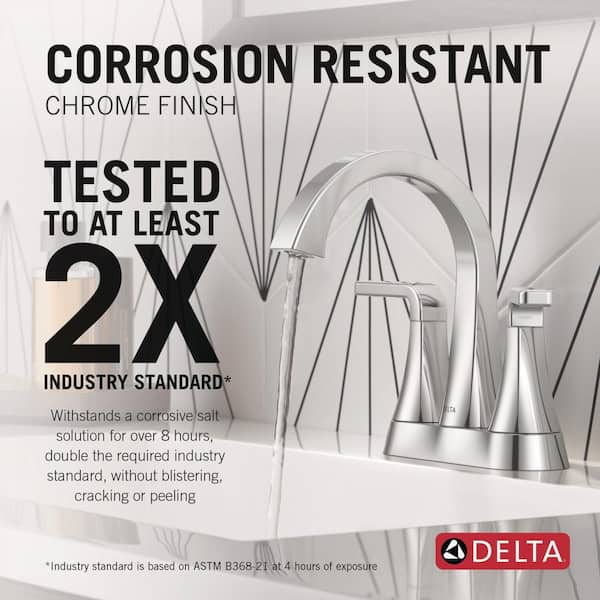 Delta Lineax 4 in. Centerset Double Handle Bathroom Sink Faucet in