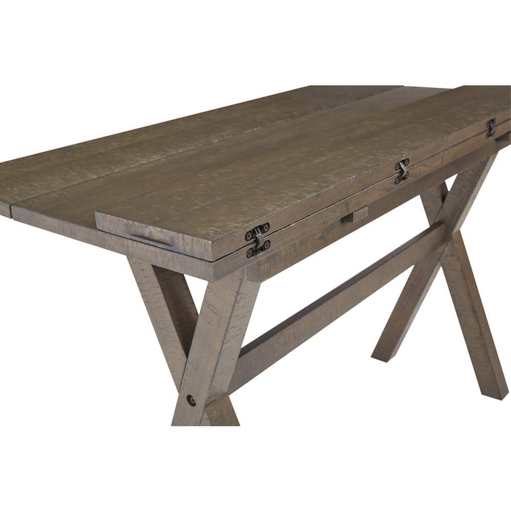 Farmhouse Reclaimed Wood Extendable Dining Table in Washed Grey