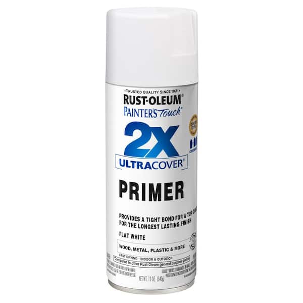 Rust-Oleum 334019 Painter's Touch 2X Ultra Cover Spray Primer, 12 oz, Flat  White