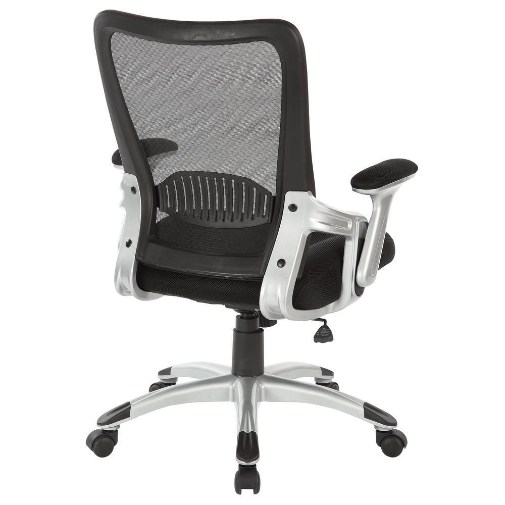 Work Smart Black Mesh and Leather Adjustable Executive Chair