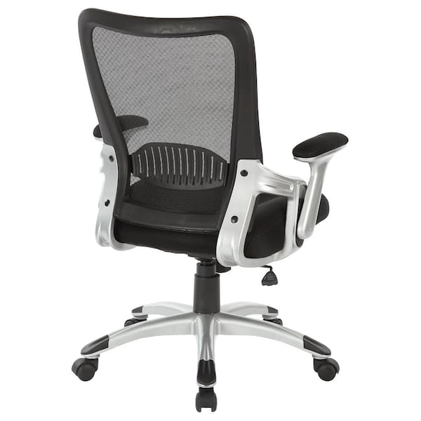 Office Star Products Screen Back Manager's Chair in Mesh Seat with PU  Padded Flip Arms with Silver Accents Black EM60926P-3M - Best Buy