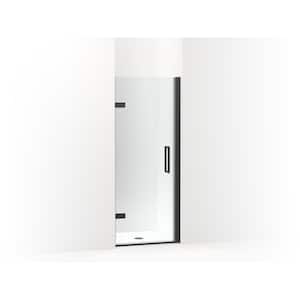 Composed 29.6-30.4 in. W x 72 in. H Pivot Frameless Shower Door in Matte Black with Crystal Clear Glass