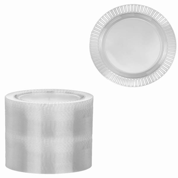 7.5 White Disposable Plastic Plates, Salad Dessert Plate, Heavy