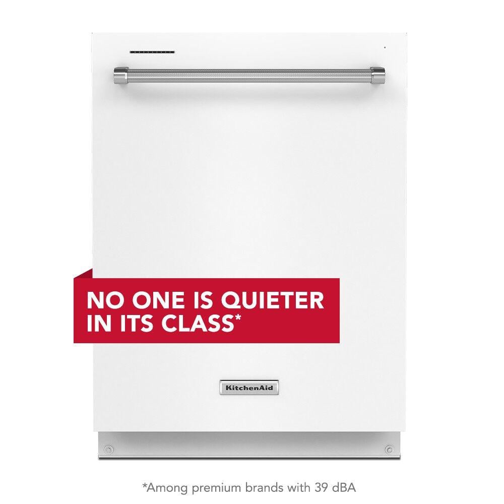 KitchenAid 24 in. White Top Control Built-In Tall Tub Dishwasher with Stainless Steel TubThird Level Rack, 39 DBA