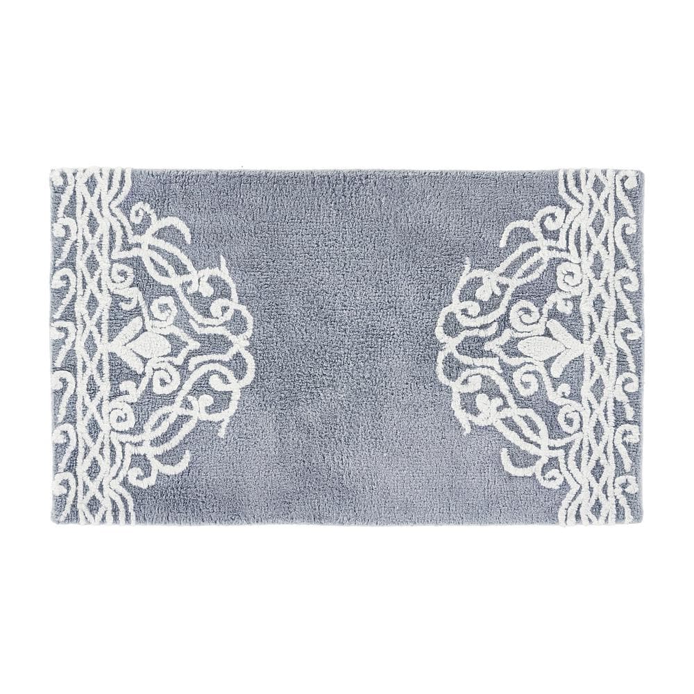 Leanna Powder Blue Cotton Bath Rug