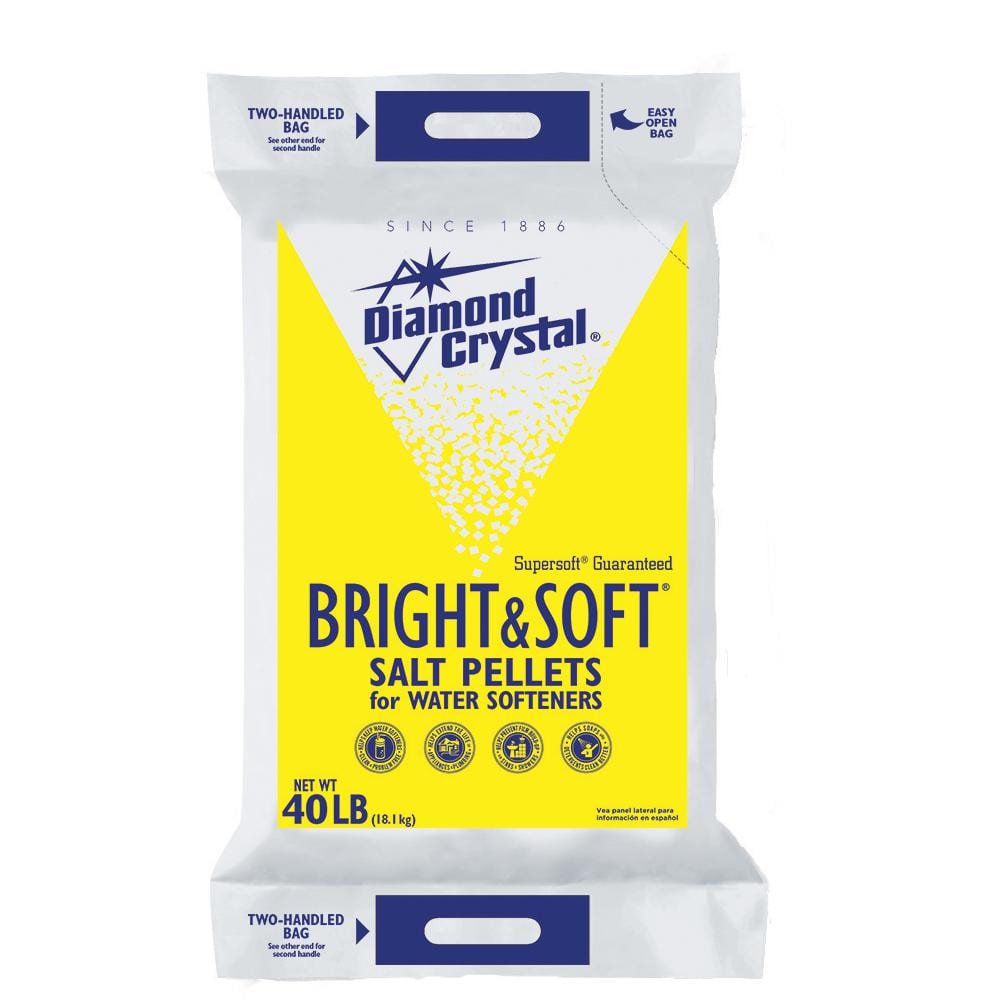Diamond Crystal 40 lbs. Bright and Soft Water Softener Salt Pellets  100012420 - The Home Depot