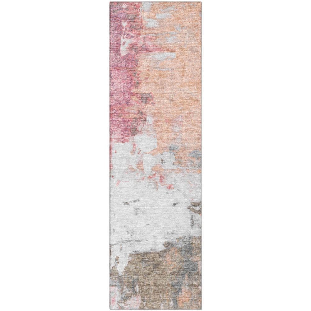 Mayfield Premium Machine Washable Abstract AMF1978 Salmon 2 ft. x 7 ft. Runner Rug price history on PriceWatchPro