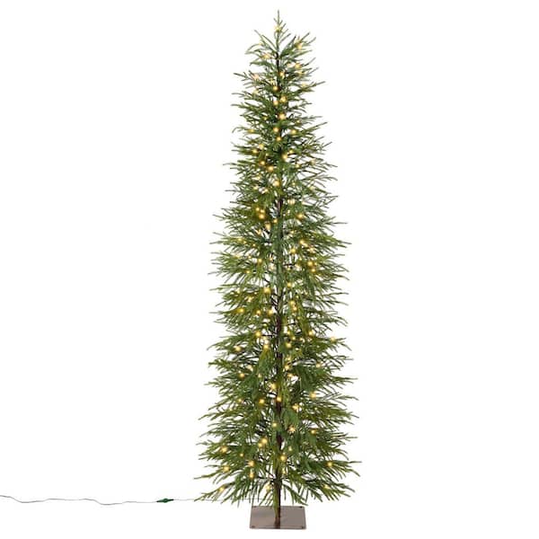 7 ft. Pre-Lit Cedar Christmas Tree Waterproof Indoor/Outdoor Artificial Tree with Built-in Warm White LED Lights