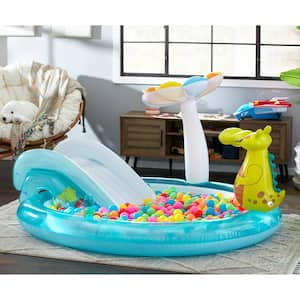 Gator Outdoor Inflatable Kiddie Pool Water Play Center with Slide