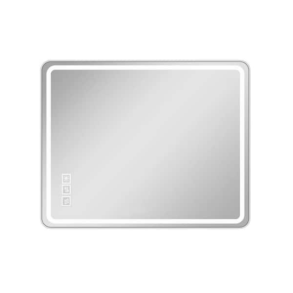 Unbranded 40 in. W x 32 in. H Clear Frameless Wall Mirror with Front Lights-Anti-Fog, 3-Color Dimming, Horizontal or Vertical