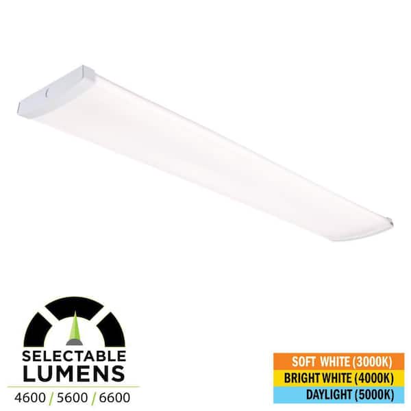 Commercial Electric 1-Pack 4 ft. x 9 in. 4600/5600/6600 Lumens