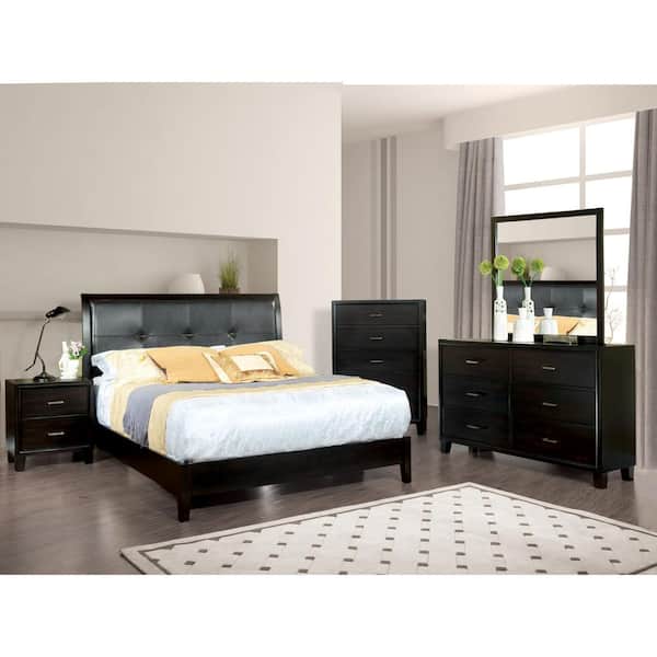 Furniture of America Windflower 2-Drawer Espresso Nightstand (24 in. H x 22 in. W x 16 in. D)
