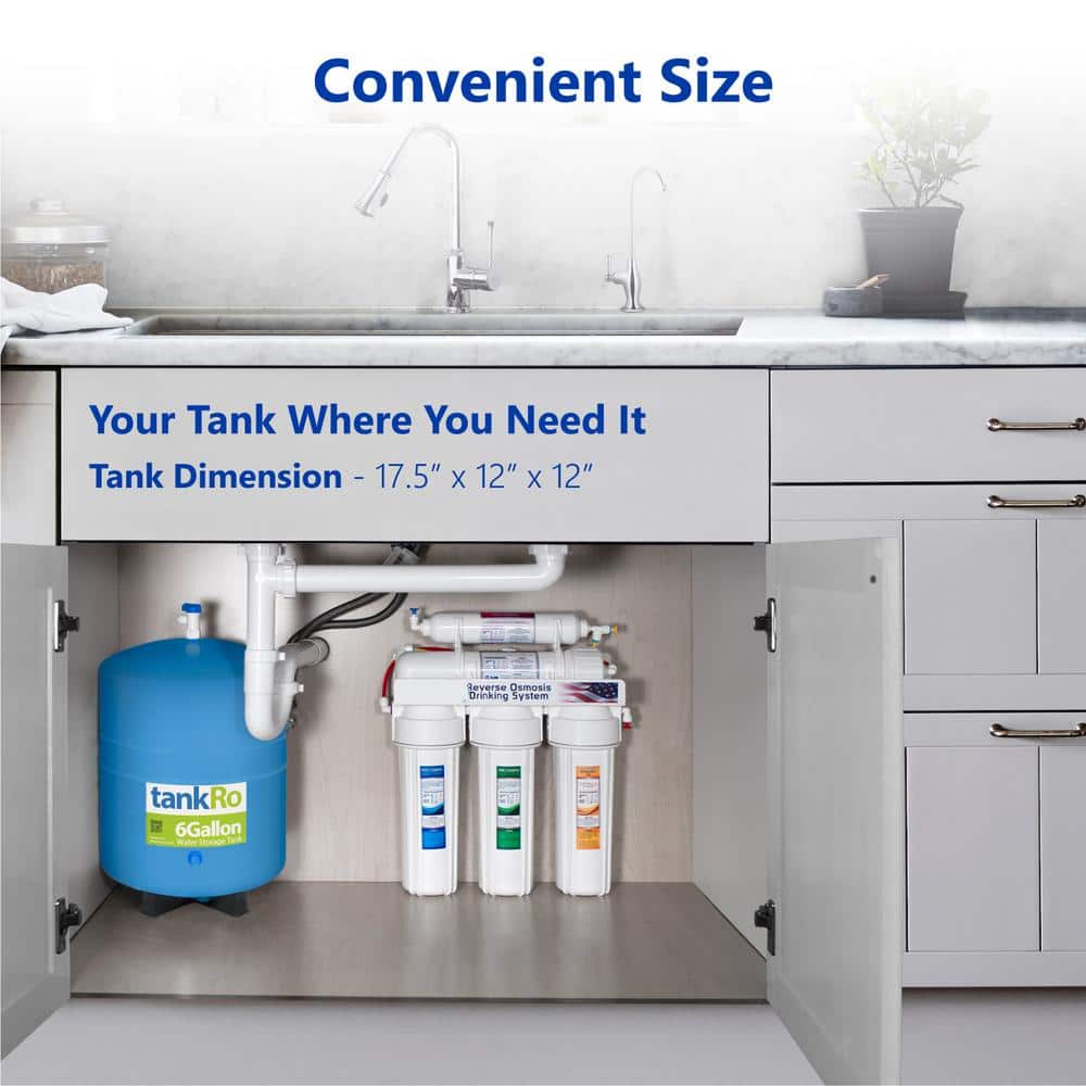 Condition photo showing New/Like New for tankro - ro water filtration system expansion tank - 6 gal. water capacity - reverse osmosis storage pressure tank