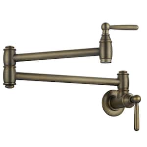 Wall Mounted Pot Filler with Lever Handle in Antique Copper