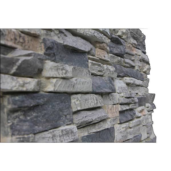 TRITAN BP Lightning Ridge 48 in. x 24 in. Class A Fire Rated Faux Stone  Siding Panel Finished Gray Fox LR-4824-GFX - The Home Depot