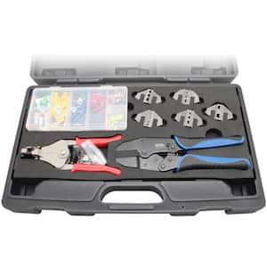 Deluxe Crimping Tool Kit with Frame 5 Dies, Wire Stripper and 148-Piece Connector Set