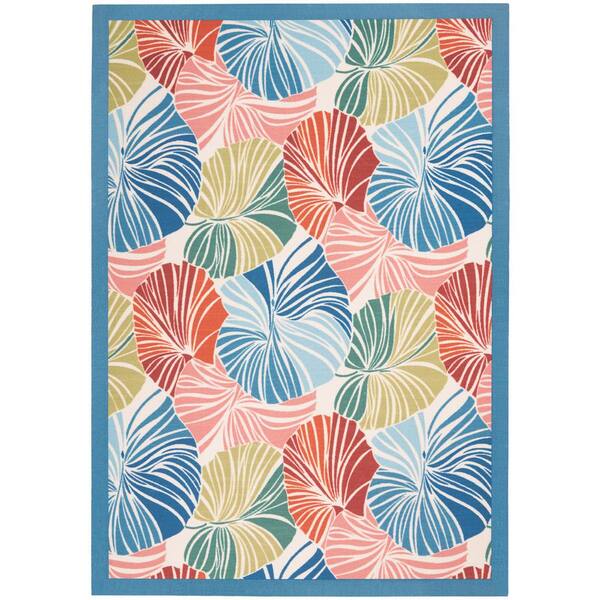 Waverly Sun N' Shade Multicolor 5 ft. x 8 ft. Floral Contemporary Indoor/Outdoor Area Rug