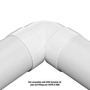 4 in. Hub x Hub PVC S&D 90-Degree Elbow Fitting