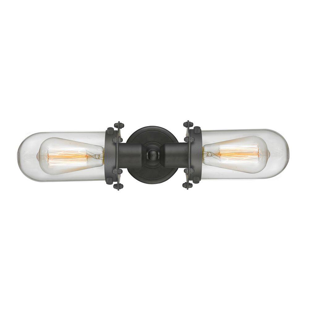 Centri 22 in. 2-Light Oil Rubbed Bronze Vanity Light with Glass Shade price history on PriceWatchPro