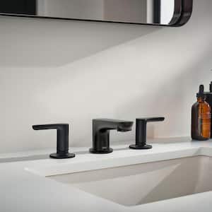Studio S 8 in. Widespread 2-Handle Low Spout Bathroom Faucet in Matte Black