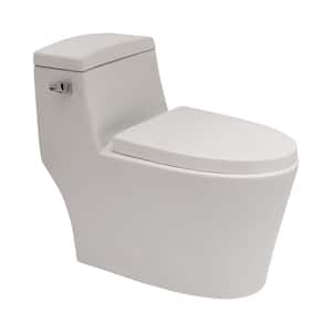 1.28 GPF Single Flush Elongated Toilet in White, Seat Included (1-Piece)