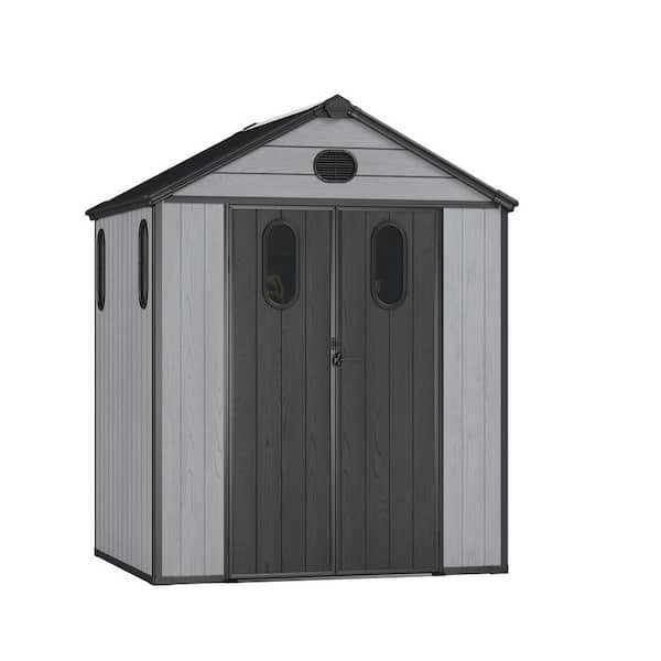 6.1 ft. x 5.2 ft. Outdoor Resin Gambrel Roof Storage Shed with Floor Windows Vents and Lockable Door (31.72 sq. ft.)