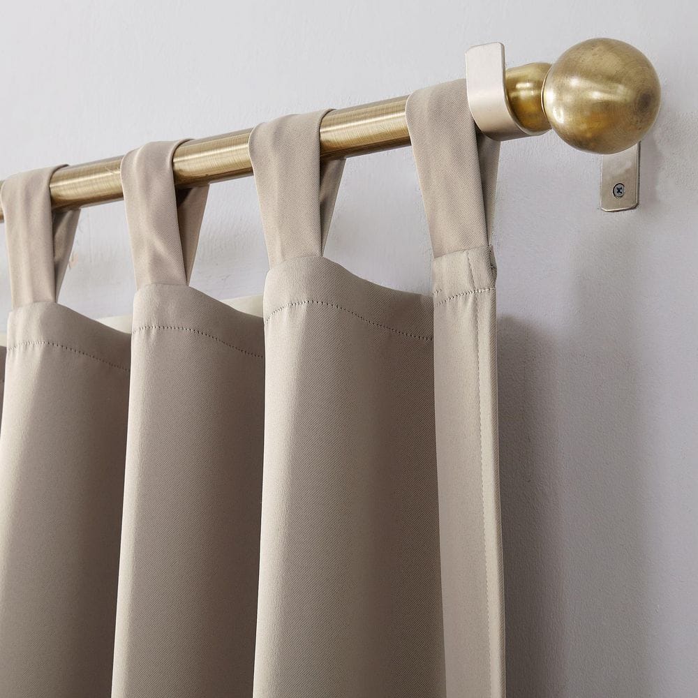 Stone Gray Blackout Tab Top Polyester Curtain Panel, 40x84