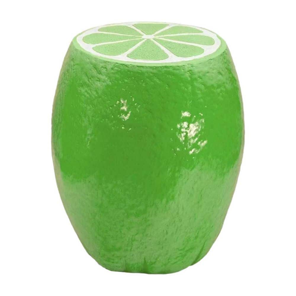 置物 Lime 14 in. Resin Green Lemon Fruit Table, Home Decor Plant Stand
